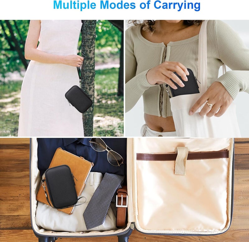 Canboc Case for Canon PowerShot SX740/SX730, Hard Carrying Case + Soft Silicone Protective Cover with Removable Lens Cover, Black - Image 3